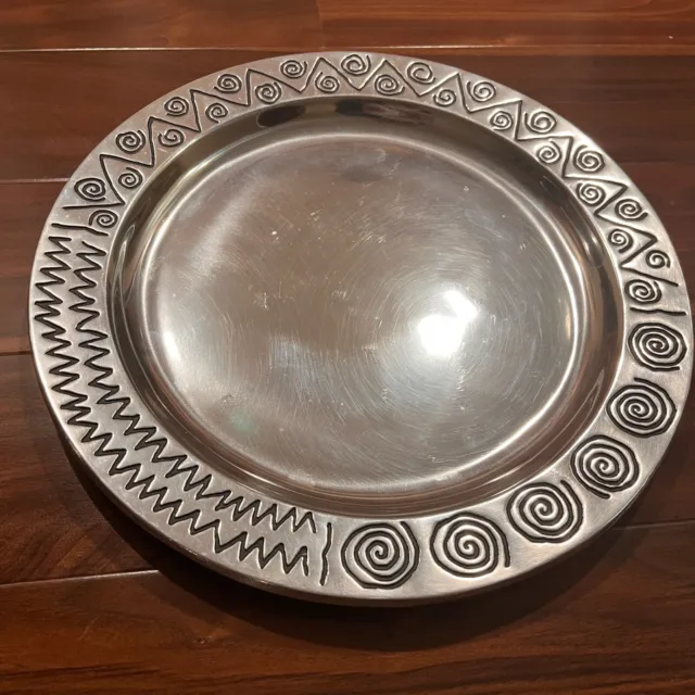 Wilton Armetale Reggae 14-1/4" Large Round Serving Tray Platter - Made in USA!