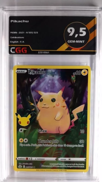 Pikachu CGG 9,5 Gem-Mint ENGLISH Celebrations 005/025 22510061