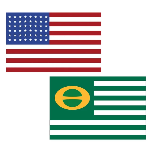 3'x5' Polyester USA & Ecology Flag Set; One Flag for Each Country