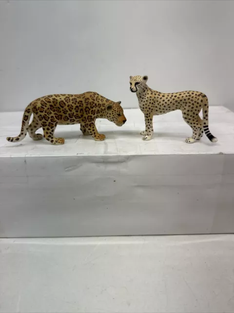 2006 2009 Schleich Germany Male Female Leopard Jaguar Orange Spotted