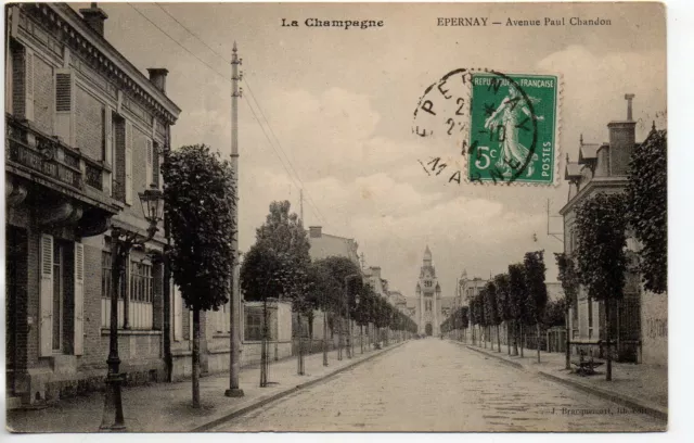 EPERNAY - Marne - CPA 51 - the streets - Paul Chandon 3 Avenue - printing