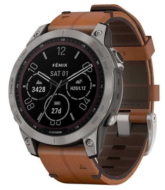 Garmin Smartwatch fenix 7 Saphir Solar Titan Grau 010-02540-31 B-Ware