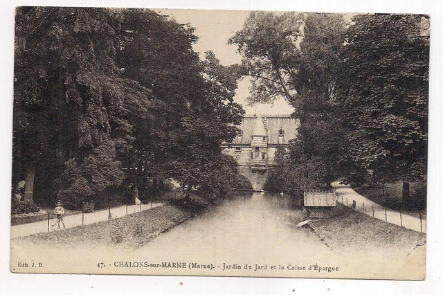 chalons-sur-marne  , jardin du jard et la caisse d'épargne
