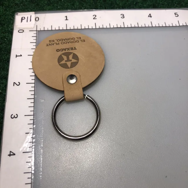Texaco El Dorado Plant Kansas Leather Gas Oil Vintage Keychain Key Ring B 2
