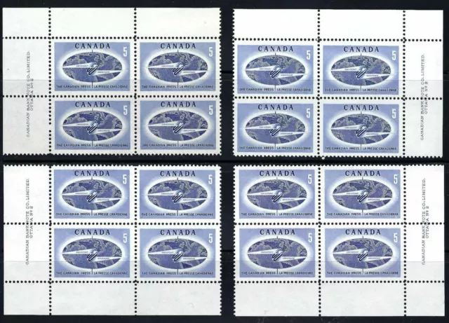 Canada - Scott 473 - Vfnh - M/S Plate Block No. 2 - Canadian Press - 1967