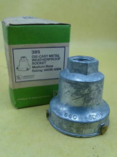 (2) Enchufe resistente a la intemperie de metal fundido a presión Circle F. Ind 660W-600V, 385