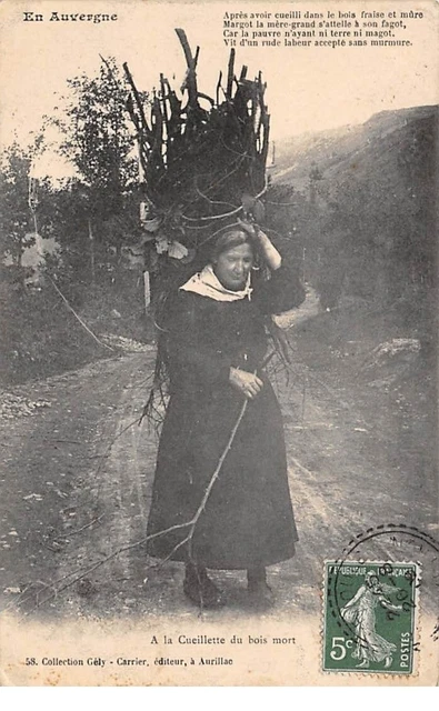 Métiers - n°63746 - A la Cueillette du Bois mort - En Auvergne - Vieille femm