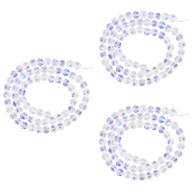 3 Count Necklace Beads Glass Crystal Loose Beads Circle Earrings Scattered Beads