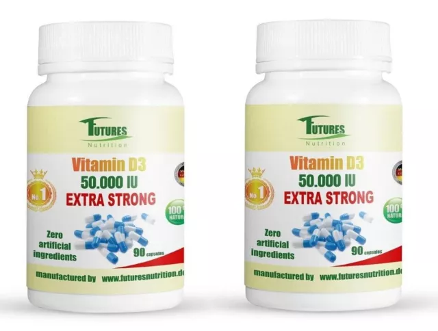 Vitamin D3 50000I.E Extra Super stark 2 x 90 Kapseln Vitamin D 50,000iu