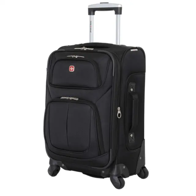 Sion Softside Expandable Roller Luggage, Black, Carry-On 21-Inch, NEW