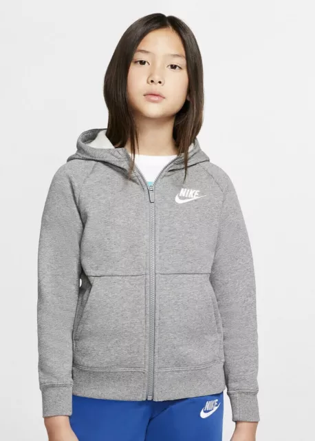 Brand New Nike Older Girls Full Zip Hoody Size XS / S / M -DJ0689-091 ( SI )