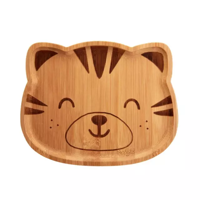 Kids Food Plate Natural Bamboo Tiger Plate Eco-Friendly Kids Toys Toddler