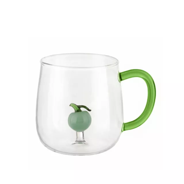 KASANOVA Mug in vetro borosilicato 380 ml mela verde Tavola,Tè e caffè