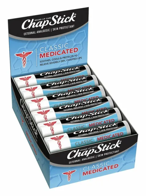 Paquete de recarga de 12 palos ChapStick Classic Medicated 0,15 oz nueva fórmula