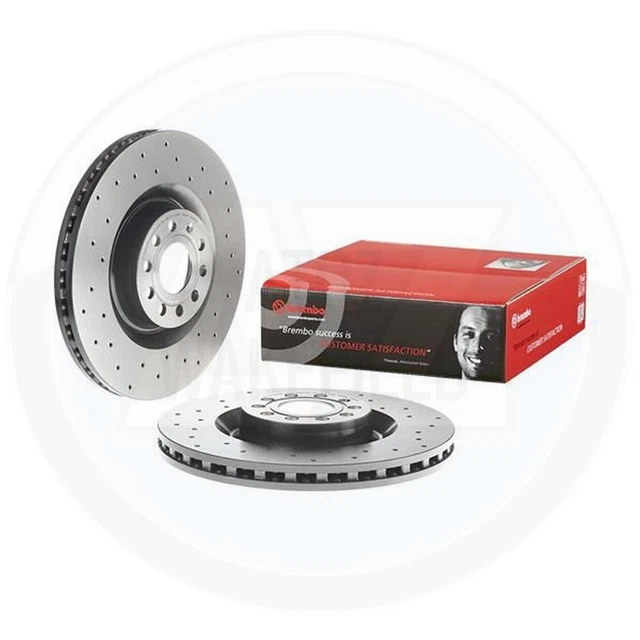 BREMBO Set di freni XTRA LINE asse anteriore incl. dischi freno sportivi forati anteriori 286 mm ventilati e pastiglie freno anteriori compatibile con BMW Serie 3 (E46), Z4 Roadster (E85