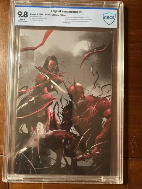 Edge Of Venomverse #1 8/17 Cbcs 9.8 Mattina Ultimate Edition #249/250 Nice!