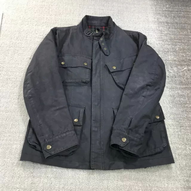 Vintage Barbado Jacket Mens Medium Waxed Full ZIp Military Interactive Suit