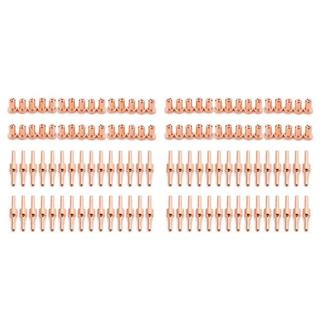 120pcs Red Copper Advanced Long Plasma Cutter Tip Electrodes & Dueses Q9J9