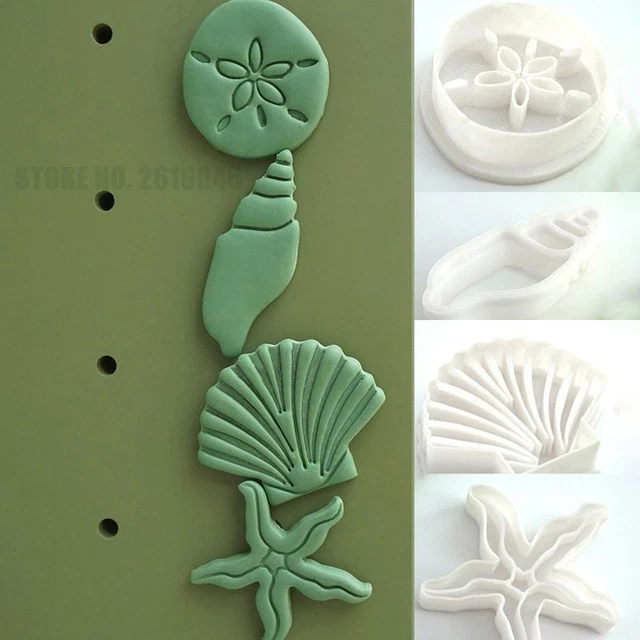 Pendientes de arcilla en forma de caracola con forma de caracola cortadora de arcilla de polímero Ocean Collection
