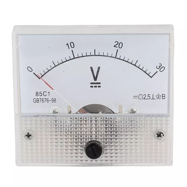 85C1Klasse 2,5Genauigkeit DC 0-30V Analog Voltmeter Volt Meter Weiß