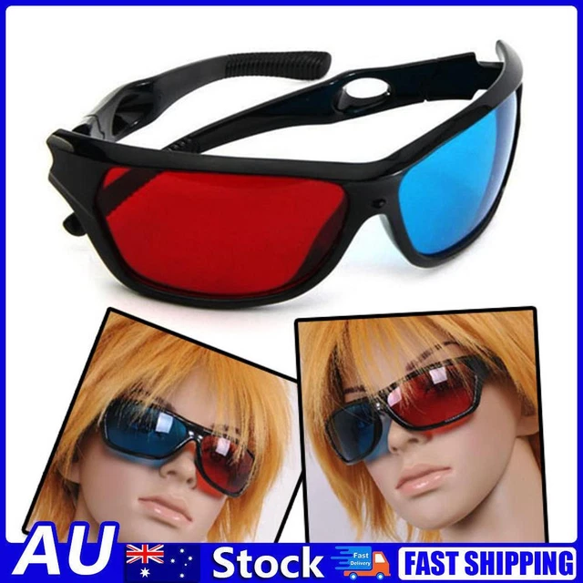 Red Blue Plasma TV Movie Dimensional Anaglyph Framed 3D Vision Glasses