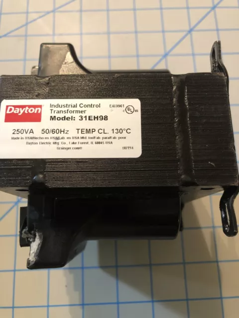 Dayton 31Eh98 Industrial Control Transformer 120V, 50/60Hz, 250Va