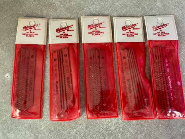 5 - 5-pks-48-42-0101 Milwaukee 12TPI, 5/16" Jig Saw Metal cutting Blades 2-3/4"