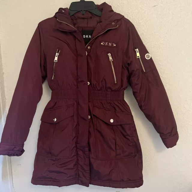 DKNY Jacket for girls, weather resistant, padded,hoodie,windbreak M (10-12)