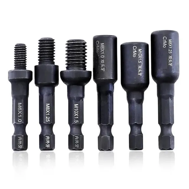 6Pcs Adaptador de Enchufe 6mm/8mm/10mm Juego Autom??tico Percha Tornillo Mejor