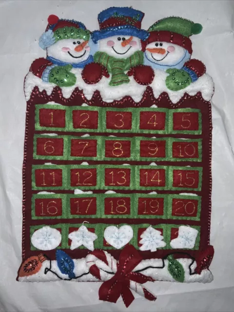 Dimensions Navidad Snowmen 8118 Calendario de Adviento Fieltro Completado Acabado