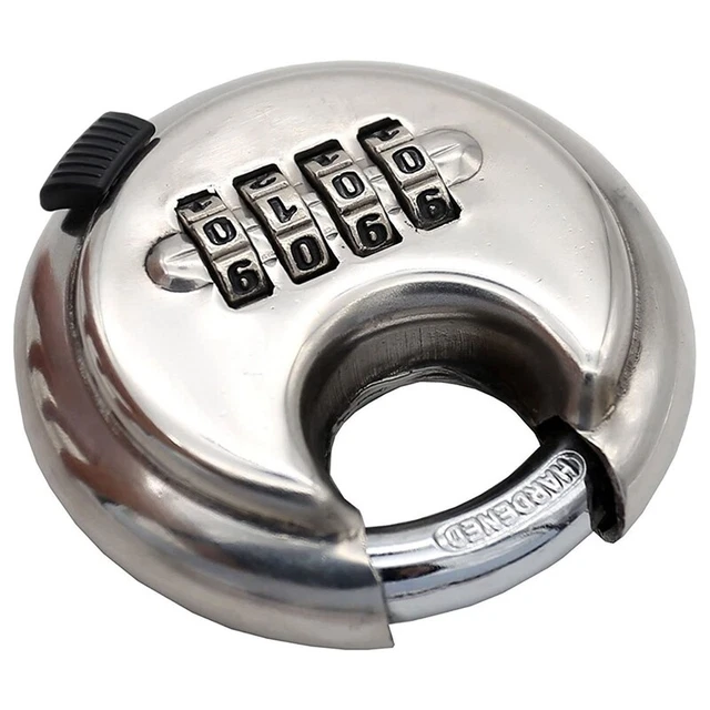 Lucchetto disco combinato 4 posizioni lucchetto in acciaio inox magazzino lucchetto rotondo G2V6