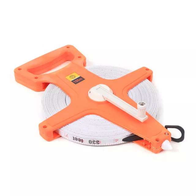 Tape Measure Reel 100M/330FT Fiberglass Open Reel Metric Measuring Ruler Tools