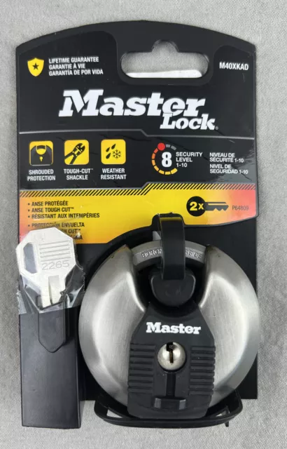 Master Lock M40XKAD Magnum Heavy Duty Stainless Steel Discus Padlock with Keys