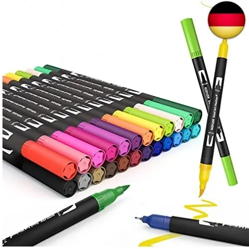 Pinselstift Set Pinselstiften Aquarellpinsel Brush Pen Set,Koilox 24 Farben