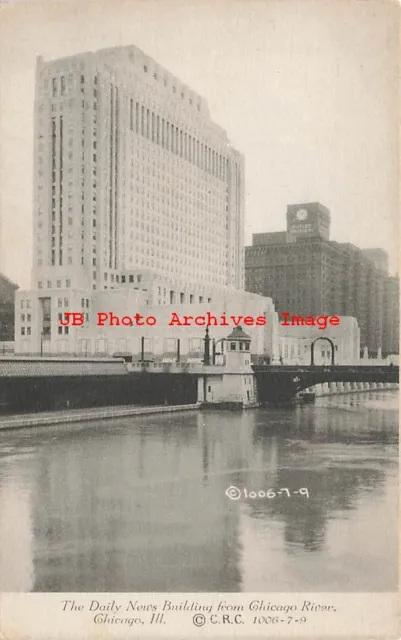 IL, Chicago, Illinois, Daily News Building from River, CR Childs No 1006-7-9