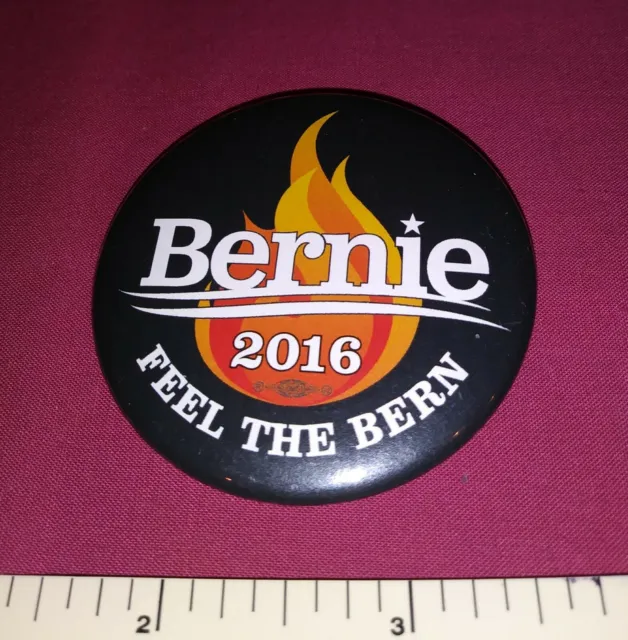 Feel The Bern Bernie Sanders Democrat 2016 Hopeful Political Pinback Button