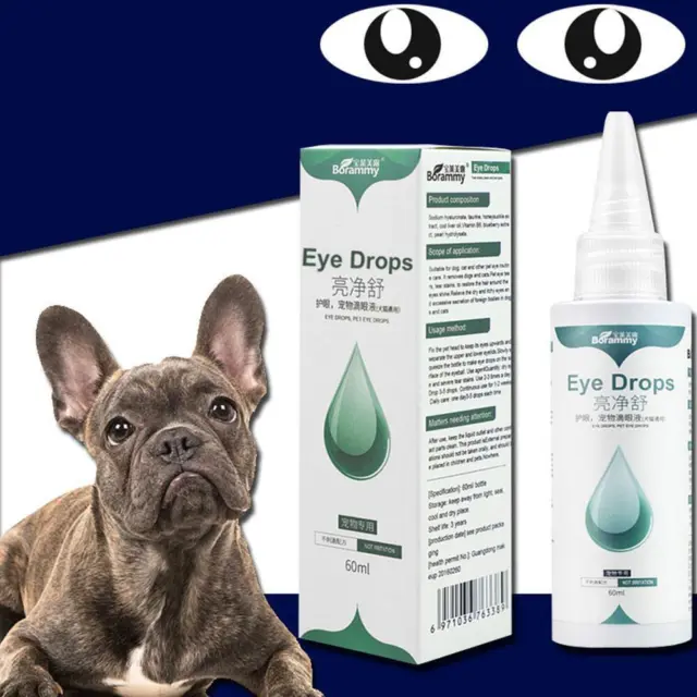 Gotas para ojos de mascota para conjuntivitis causada por alergias cuerpos 60 ml o C2E1