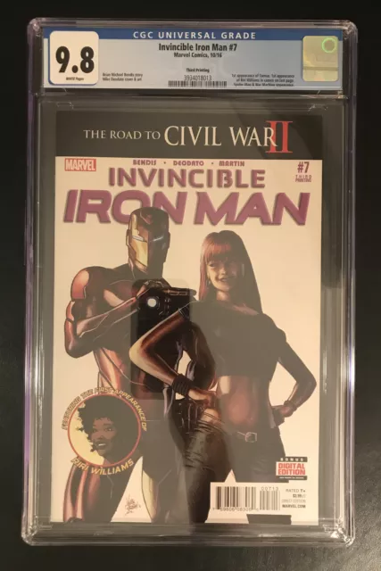 Invincible Iron Man #7 - CGC 9.8 - 3rd Print - 1st Riri Williams Cover - MARVEL