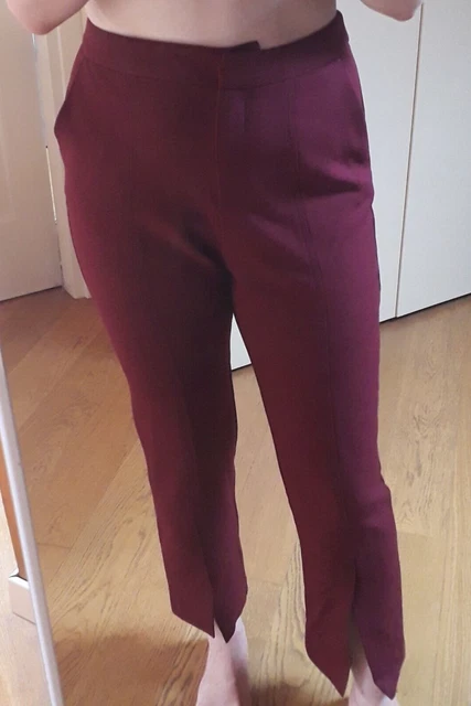 ASOS pantaloni a sigaretta bordeaux taglia IT 40/42 donna tailleur slim fit