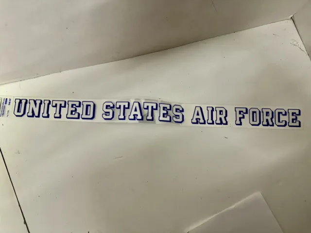New 20 1/2” X 1 1/2” United States Air Force Sticker Inside Application