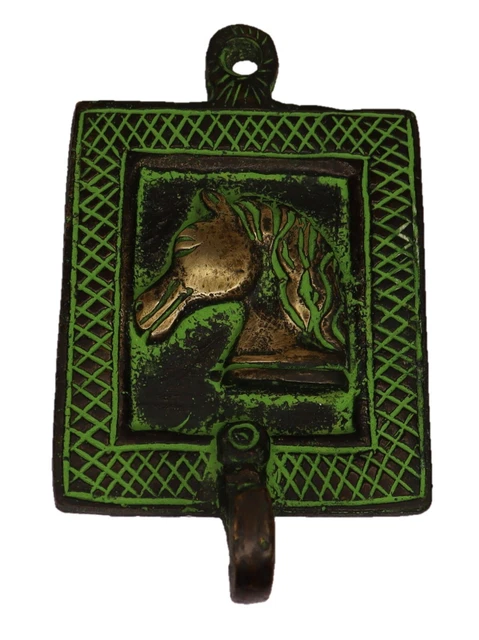 Horse Shape 1 Hook Antique Vintage Style Handmade Brass Cloth Key Wall Hanger