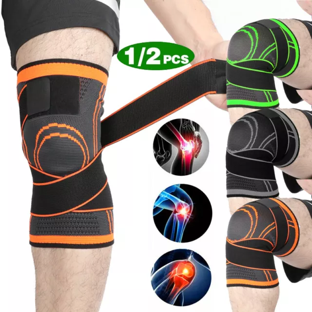 1x2x Knee Pad Support Sleeve Brace Guard Running Arthritis Pain Sports Protector