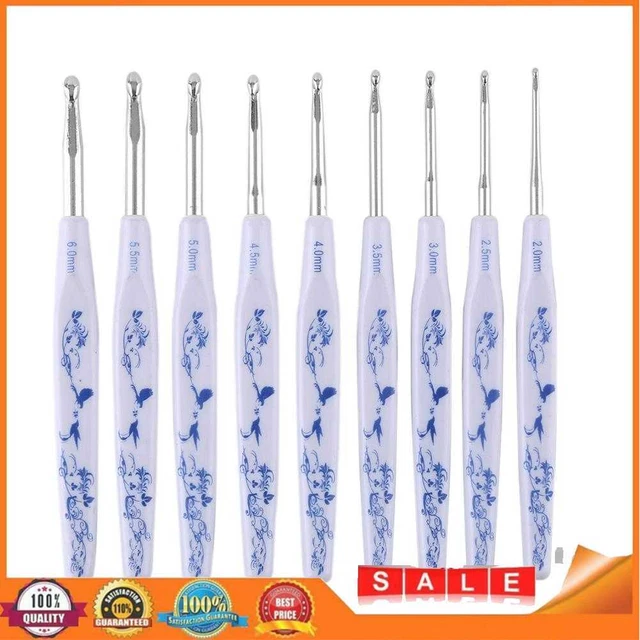 9pcs Hooks Needles Soft Handle 2-6mm Metal Crochet DIY Craft for Arthritic Hands