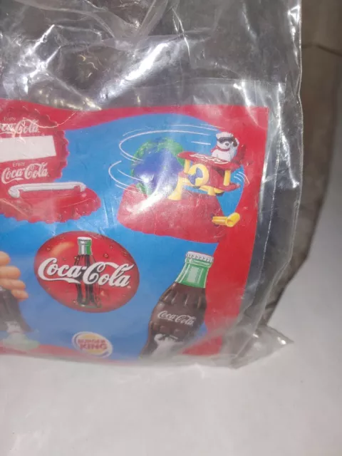 2000 Burger King Kids Meal Toy Coca-Cola Polar Bear Around the World Plane NEW