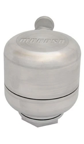 Moroso Valve Cover Breather Bolt-On Round Billet Aluminum Natural Moroso Logo EA