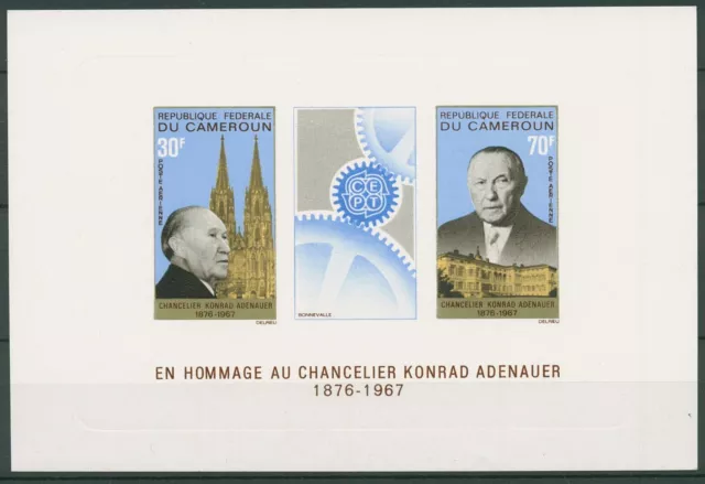 Kamerun 1967 Tod von Konrad Adenauer 528/29 Block ungezähnt ungebraucht (C29383)