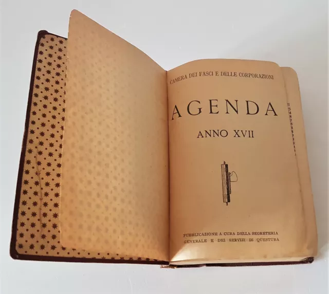 Camera dei fasci e delle corporazioni AGENDA 1939 anno XVII