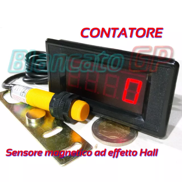 CONTATORE DIGITALE LED 0-9999 NPN PNP da pannello 12V DC sensore prossimità reed