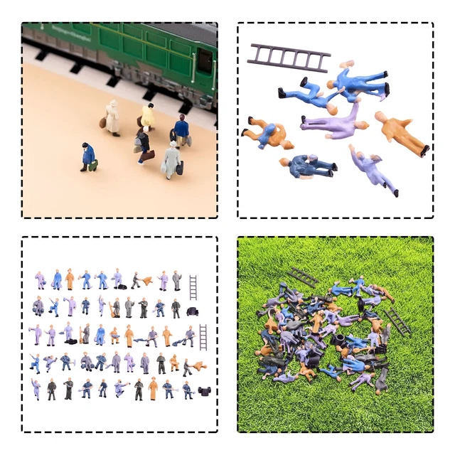 25 Figurines Peintes Cheminots échelle 1:87 - Pour Modélisme Ferroviaire, Dioramas, Maquettes De Train