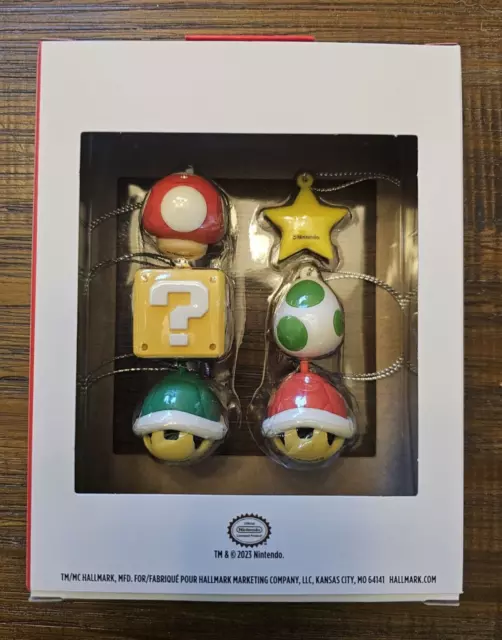 NIB Hallmark Nintendo Super Mario 1" Miniature Set of 6 Mini Christmas Ornament 2